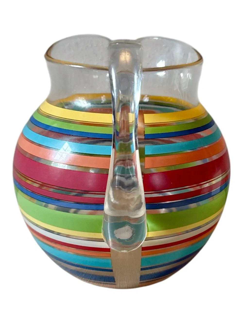 Pottery Barn Rainbow Striped Acrylic Pitcher